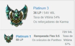 Conta Platina 3 solo/platina 1 flex/129 campeões/55 skins - League of Legends LOL