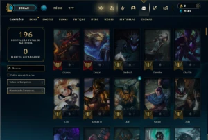 Unranked com TODOS os champs e 553 Skins + 350 Cromas - League of Legends LOL