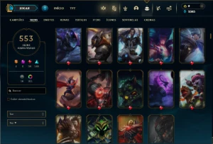 Unranked com TODOS os champs e 553 Skins + 350 Cromas - League of Legends LOL