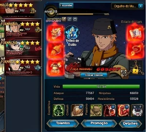 Conta Naruto Online Tranca Nv 102 +/-3.100.000 De Fc.