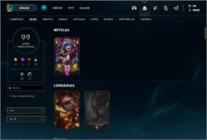 Conta platina 3 com 137 champs e 99 skins ( MAIN MID ) - League of Legends LOL