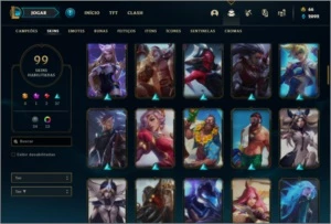 Conta platina 3 com 137 champs e 99 skins ( MAIN MID ) - League of Legends LOL