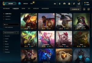 Platina 1 com 150 Champs e 264 Skins + 6 Prestigios - League of Legends LOL