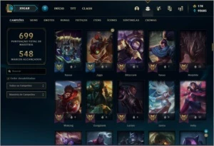 CONTA OURO 1 COM TODOS OS CHAMPS E +160 SKINS - League of Legends LOL