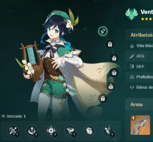 Conta Venti C1 + Assinatura + Mochileiros Genshin Impact