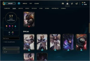 Conta prata 3 com 37 skins e 71 champs - League of Legends LOL