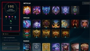 CONTA NO LOL A VENDA (MMR DIAMANTE 1) - League of Legends