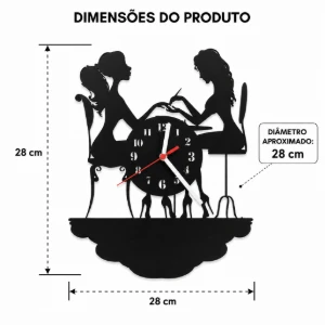 Relógio Manicure e Nail Designer em MDF Preto 28 cm - Artesanato e Personalizados