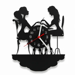 Relógio Manicure e Nail Designer em MDF Preto 28 cm - Artesanato e Personalizados