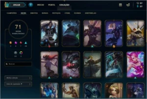 CONTA PLATINA -  71 SKINS - League of Legends LOL