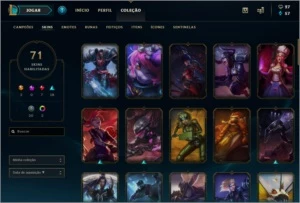 CONTA PLATINA -  71 SKINS - League of Legends LOL