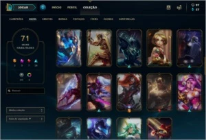 CONTA PLATINA -  71 SKINS - League of Legends LOL