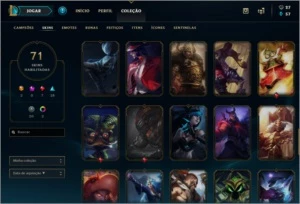 CONTA PLATINA -  71 SKINS - League of Legends LOL