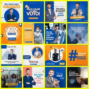 Pack Artes para CANVA sobre Políticos - Campanha Politica - Serviços Digitais