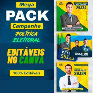 Pack Artes para CANVA sobre Políticos - Campanha Politica - Serviços Digitais