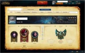 Vendo conta platina 5 (Com MMR de diamante) - League of Legends LOL