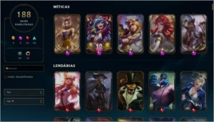 Conta Lv 231 Ouro 4 188 skin 5 Skin prestigio - League of Legends LOL