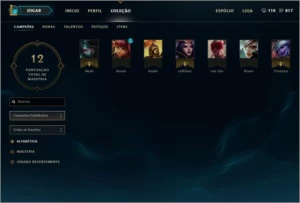 CONTA LVL 13 COM 7 CHAMPS smurf riven leesin - League of Legends LOL