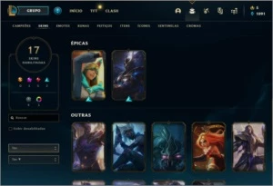 Conta smurf lvl 72, mmr bom e skins boas - League of Legends LOL