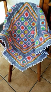 Manta de Poltrona em Crochê - Artesanato e Personalizados