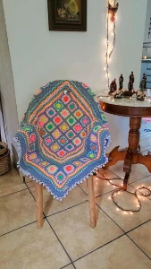 Manta de Poltrona em Crochê - Artesanato e Personalizados