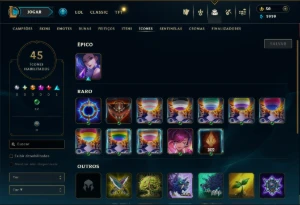 Unranked com 22 Champs e 37 Skins - League of Legends LOL