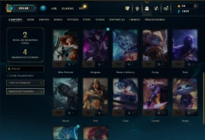 Unranked com 22 Champs e 37 Skins - League of Legends LOL