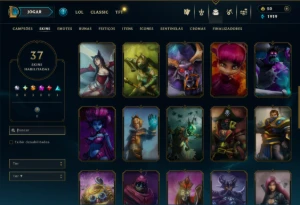 Unranked com 22 Champs e 37 Skins - League of Legends LOL