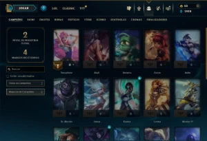 Unranked com 22 Champs e 37 Skins - League of Legends LOL