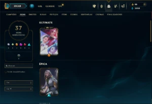 Unranked com 22 Champs e 37 Skins - League of Legends LOL