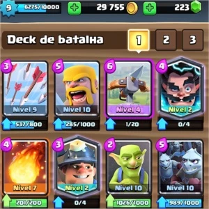 Conta nível 9- 2 lendárias level 2 mineiro e mago eletrico - Clash Royale