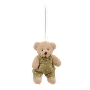 Ursinho com Macacão Pistache de Poá (7 cm) - Artesanato e Personalizados