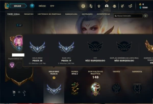 Conta prata 3 com 50 Champs e 19 Skins + 2 Prestigios Riven - League of Legends LOL