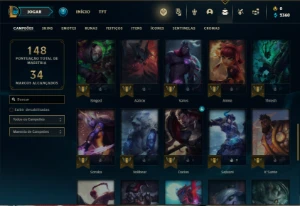 Conta prata 3 com 50 Champs e 19 Skins + 2 Prestigios Riven - League of Legends LOL