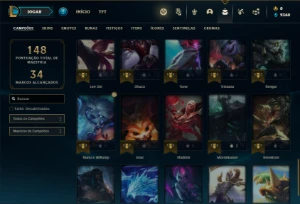 Conta prata 3 com 50 Champs e 19 Skins + 2 Prestigios Riven - League of Legends LOL