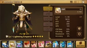 Reroll Summoners War com Lightning Emperor Light + Ariel