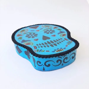Quadro Box Caveira Mexicana Azul - Artesanato e Personalizados