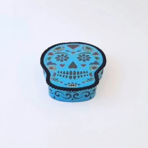 Quadro Box Caveira Mexicana Azul - Artesanato e Personalizados