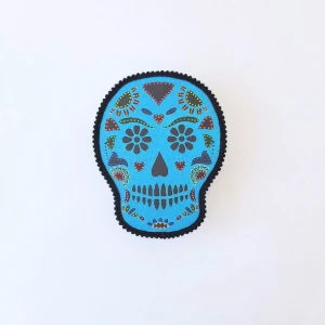 Quadro Box Caveira Mexicana Azul - Artesanato e Personalizados