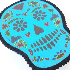 Quadro Box Caveira Mexicana Azul - Artesanato e Personalizados