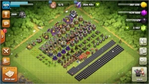 CV 9 Full c/ Muros (8 e 9) Casal (16 e 18) e 3487 gemas - Clash of Clans