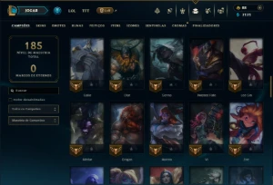 Platina 3 com 75 Champs e 19 Skins - League of Legends LOL