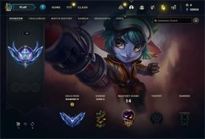 Conta LOL Diamante 4 - 65% de winrate na solo/duo - League of Legends