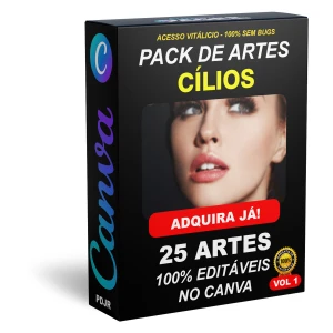 Pack Canva Cilios - 25 Artes Editáveis - Serviços Digitais