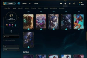 Conta prata 4 com 84 champs, 47 skin e Ahri Edição Prestigio - League of Legends LOL