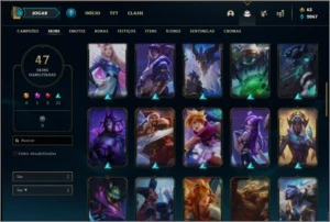 Conta prata 4 com 84 champs, 47 skin e Ahri Edição Prestigio - League of Legends LOL