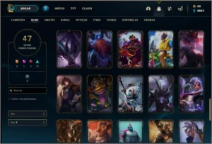 Conta prata 4 com 84 champs, 47 skin e Ahri Edição Prestigio - League of Legends LOL