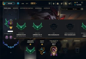 Esmeralda 3 com 80 Champs e 52 Skins ( JG / TOP / MID ) - League of Legends LOL