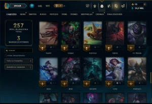 Esmeralda 3 com 80 Champs e 52 Skins ( JG / TOP / MID ) - League of Legends LOL