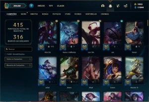 Conta platina 4 com 140 Champs e 190 Skins + 2 Prestigios - League of Legends LOL